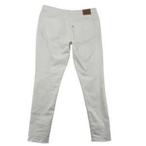 Levi's 721 Women 33 High Rise Skinny Leg Embroidered Distressed White Jeans Y2K